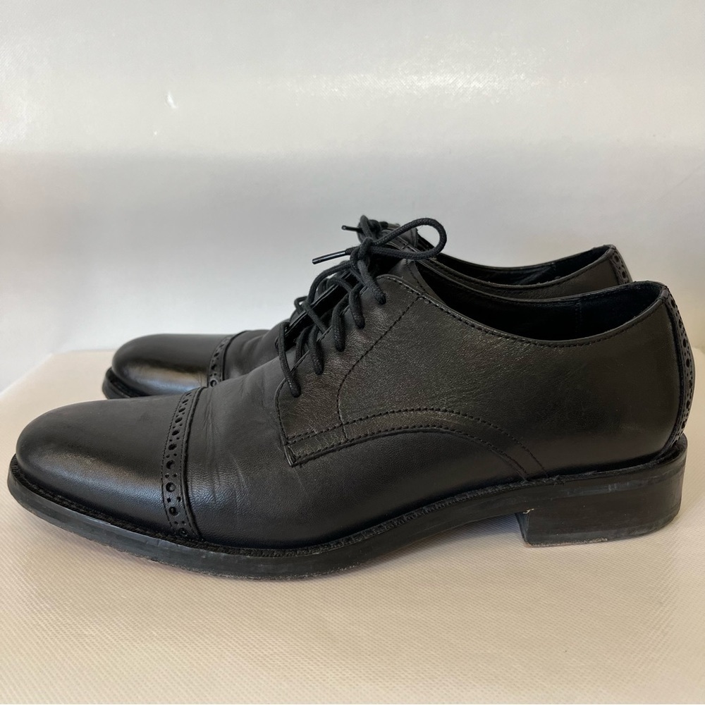 Cole Haan Nike Air Black Leather Lace Up Shoes